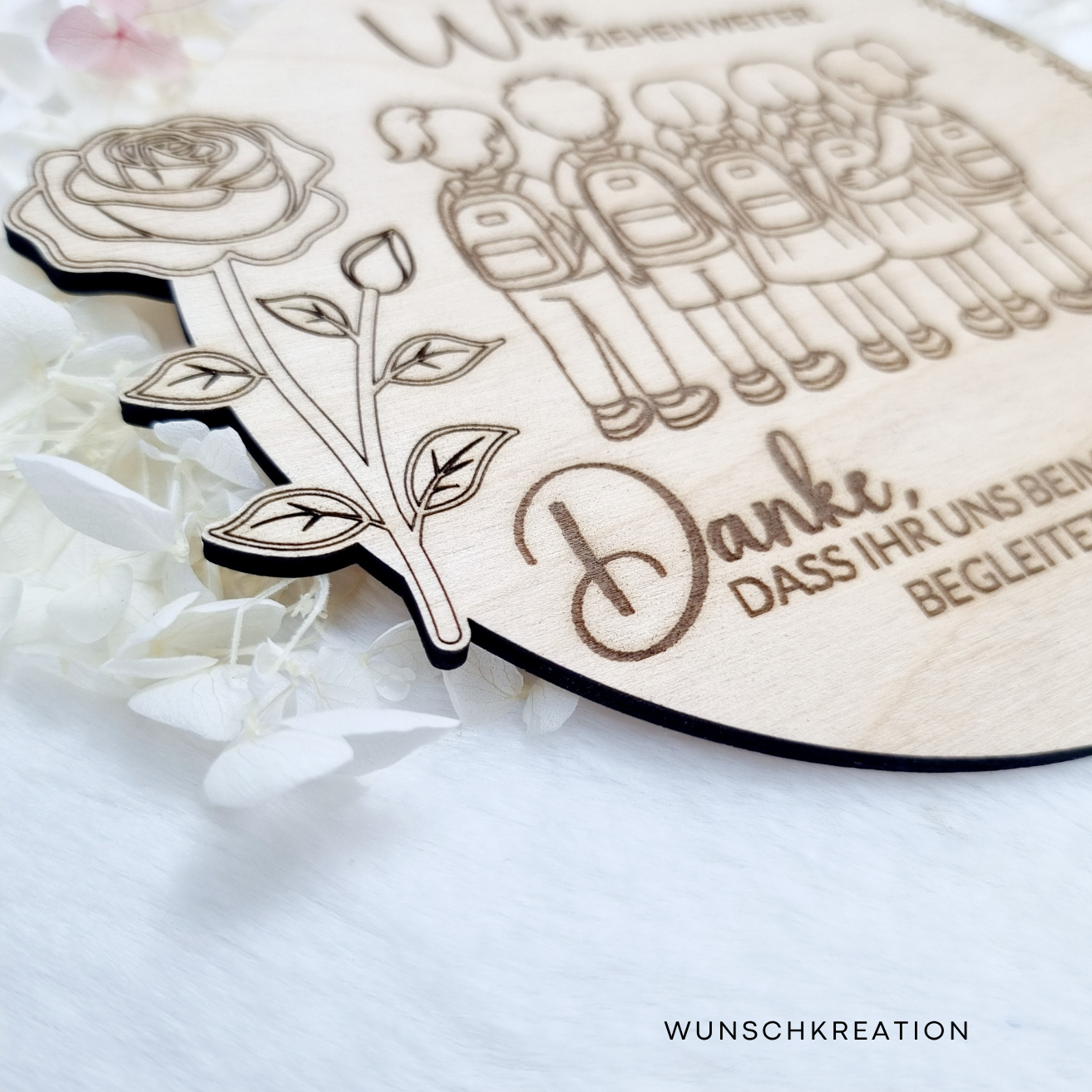 Personalisiertes Abschiedsgeschenk Holzschild – Für Krippe, Kindergarten oder Grundschule – Mit Namen & Herzen – Erzieherin – Lehrerin