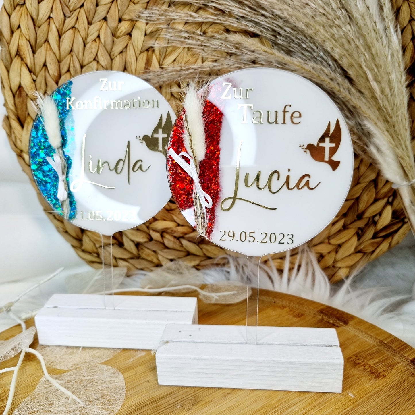 Cake Topper zur Taufe | Taube