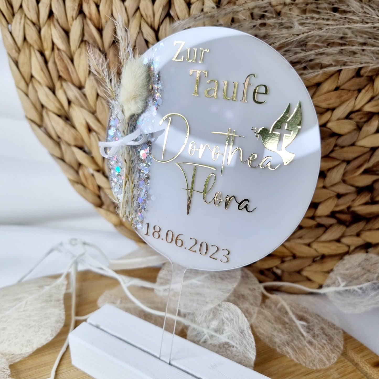 Cake Topper zur Taufe | Taube