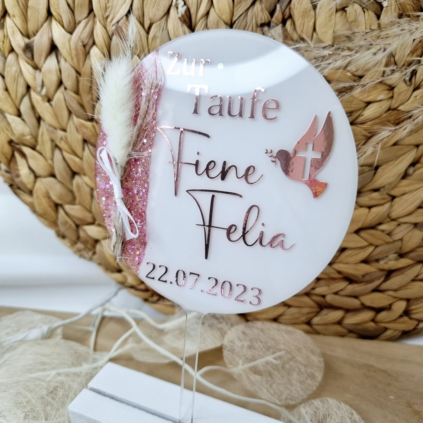 Cake Topper zur Taufe | Taube