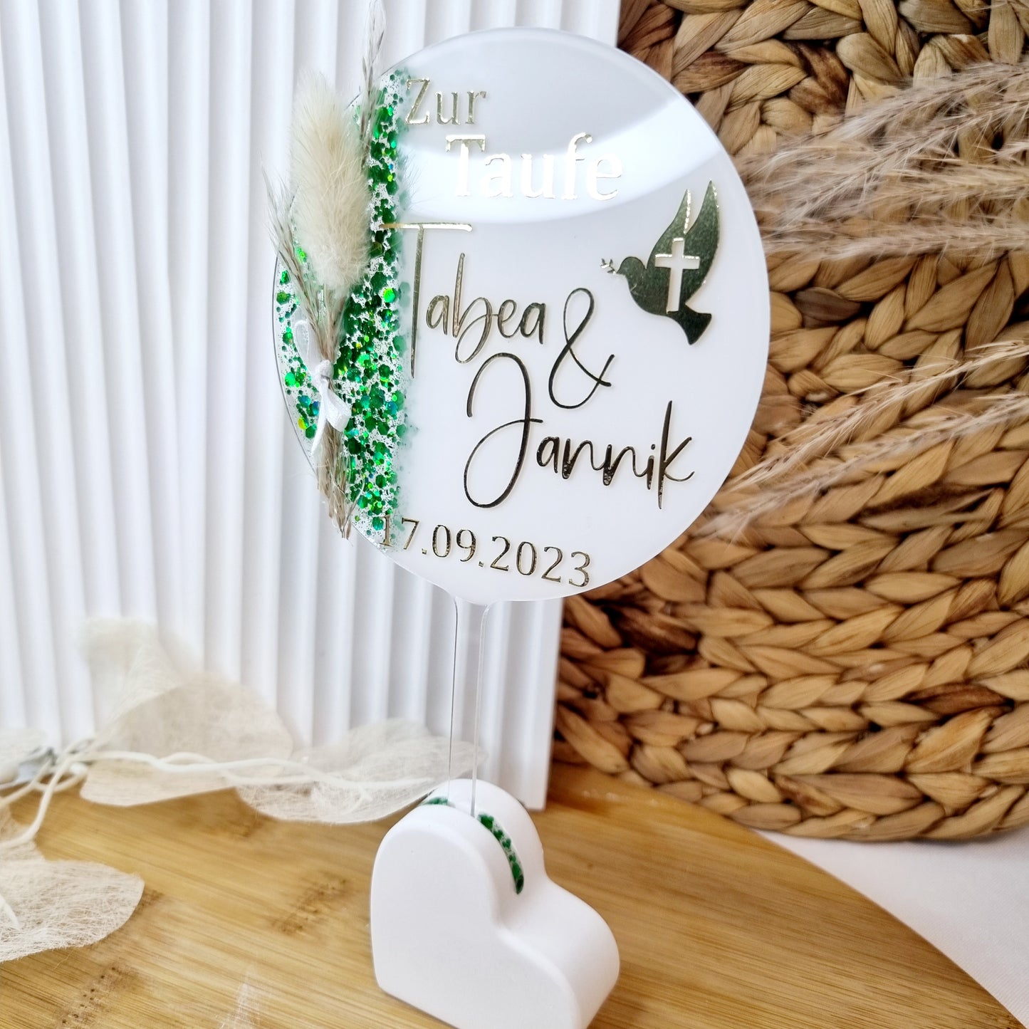 Cake Topper zur Taufe | Taube