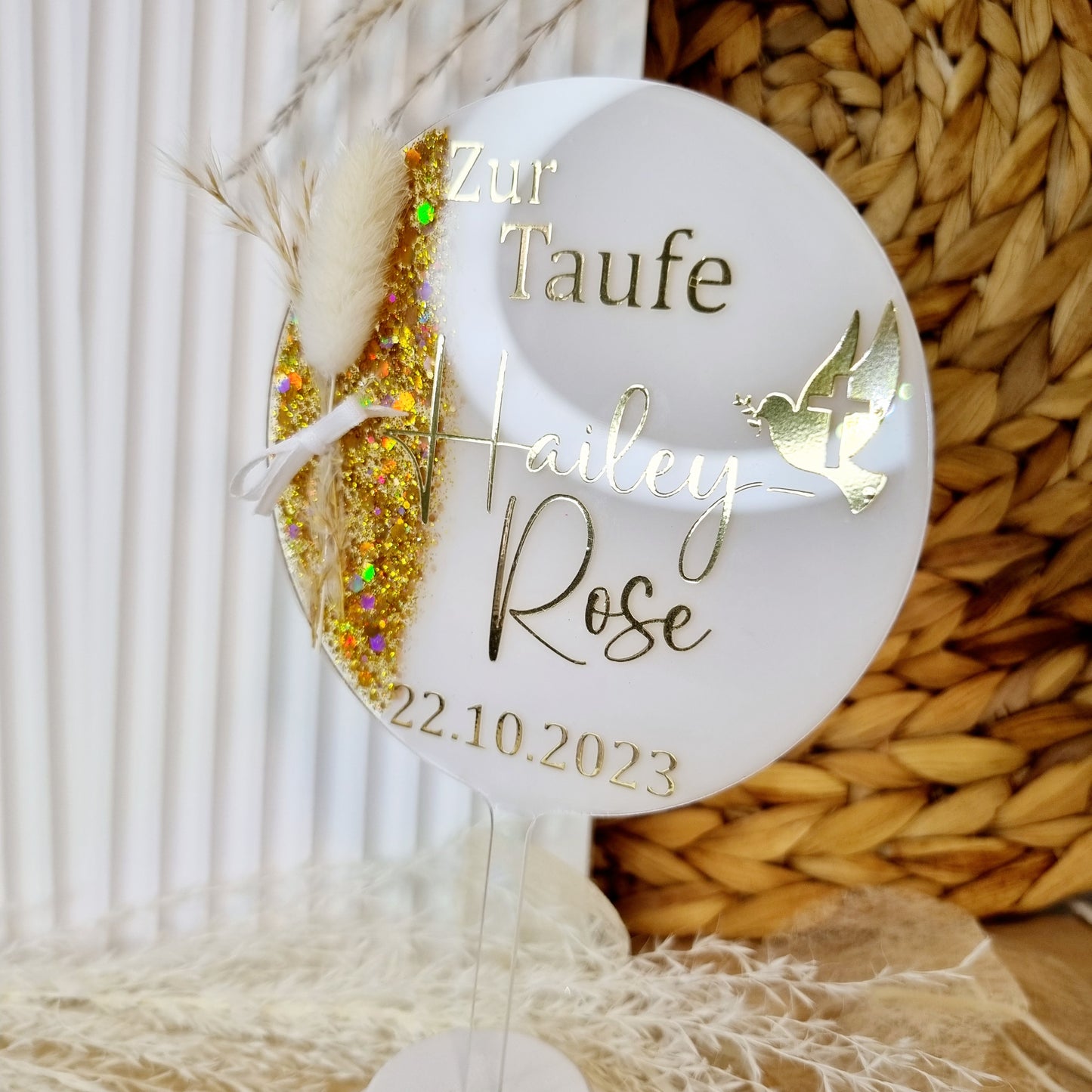 Cake Topper zur Taufe | Taube
