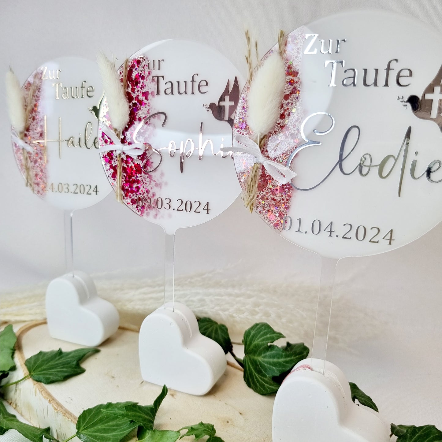 Cake Topper zur Taufe | Taube