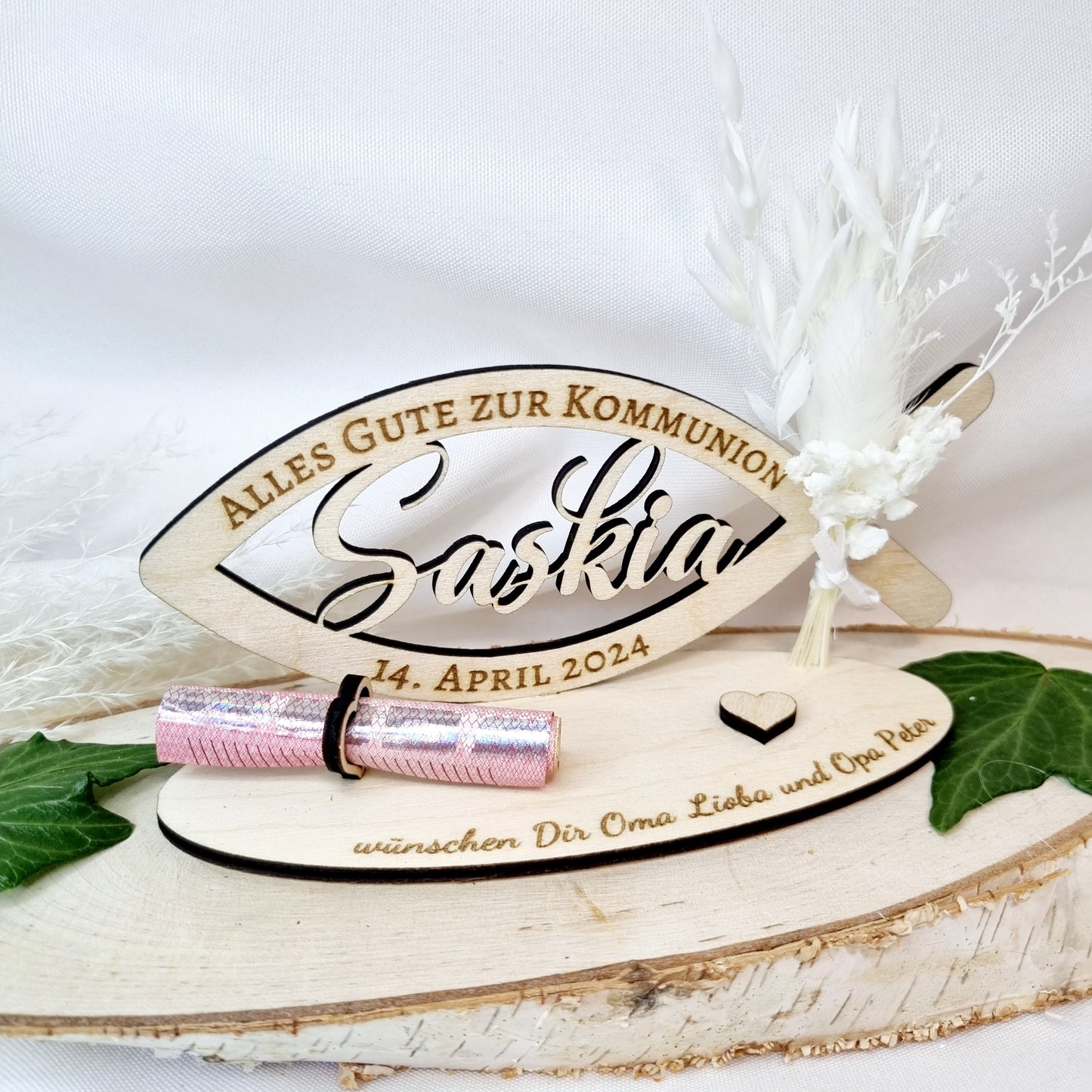 Geldgeschenk zur Kommunion/Taufe/Konfirmation | Fisch | Personalisiert