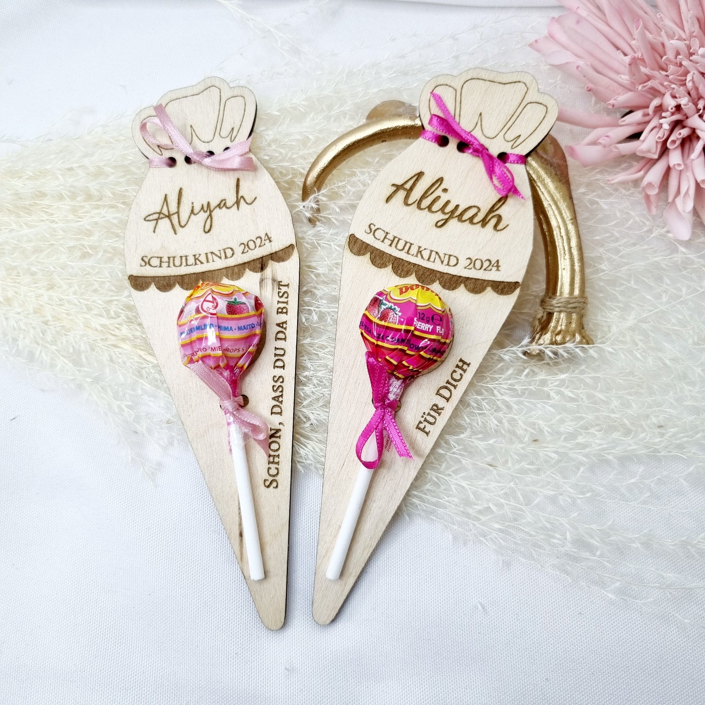 Einschulung | Schultüte | Lolli Halter | Schultüte aus Holz | Gastgeschenk