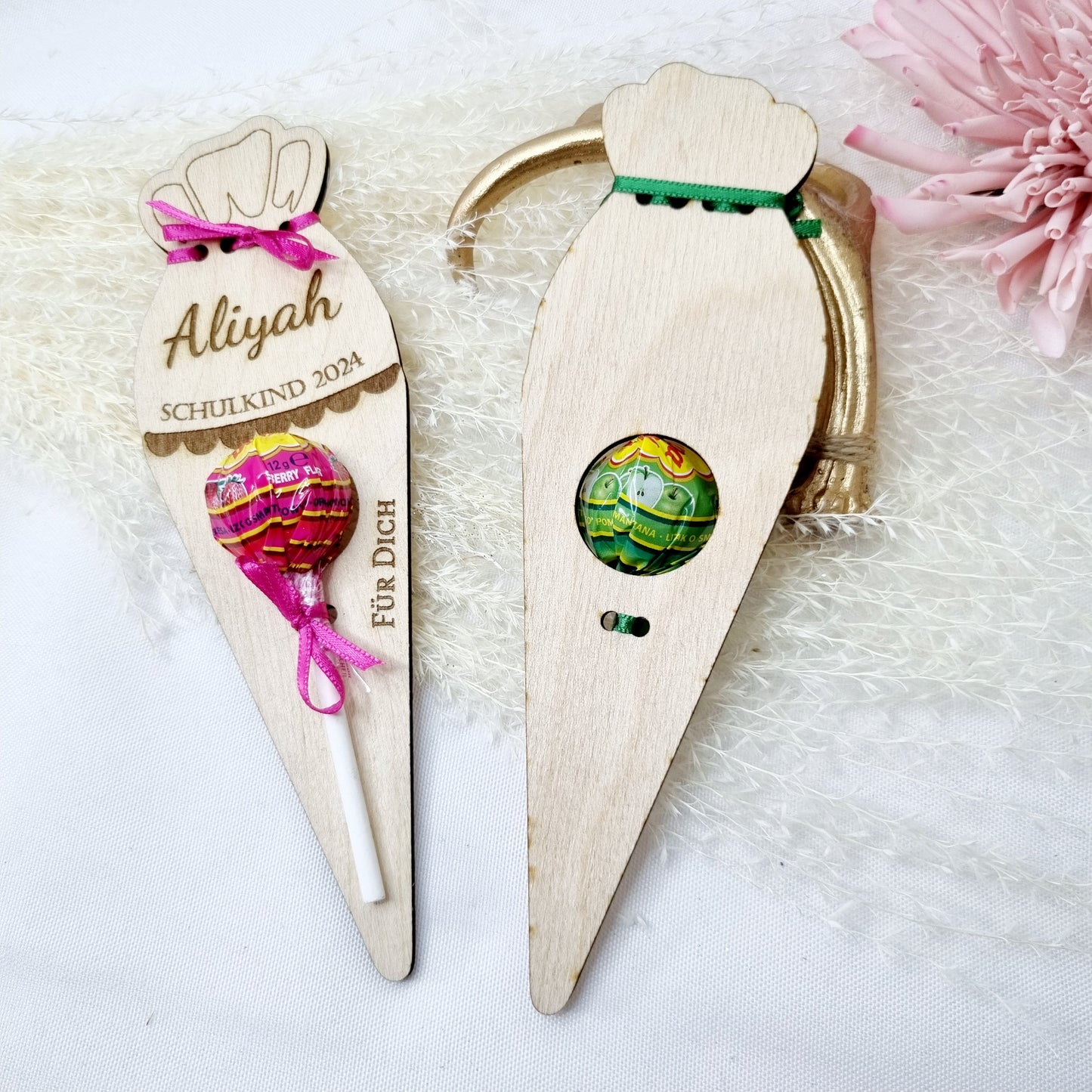 Einschulung | Schultüte | Lolli Halter | Schultüte aus Holz | Gastgeschenk