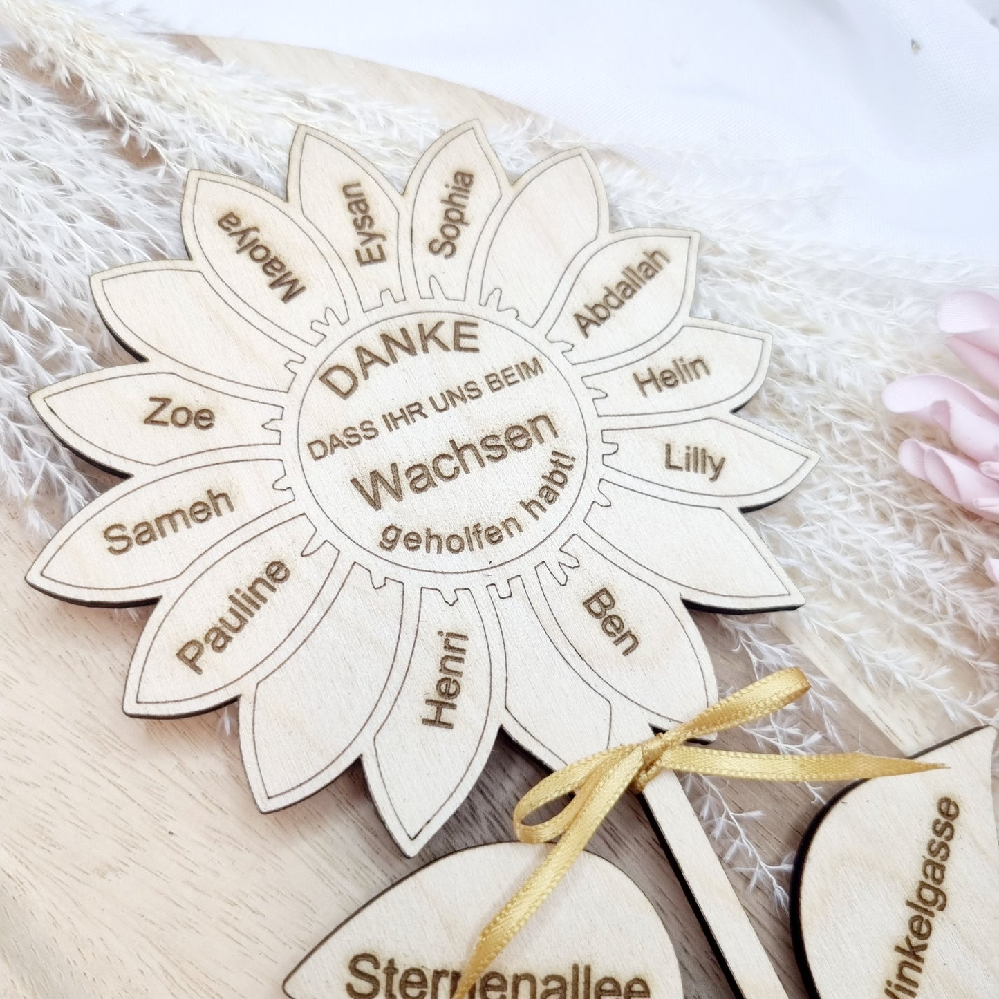 Blumenstecker Personalisiert | Blumenschild Danke | dass du MIR / UNS beim Wachsen geholfen hast | Abschiedsgeschenk Lehrer/in -Erzieher/in