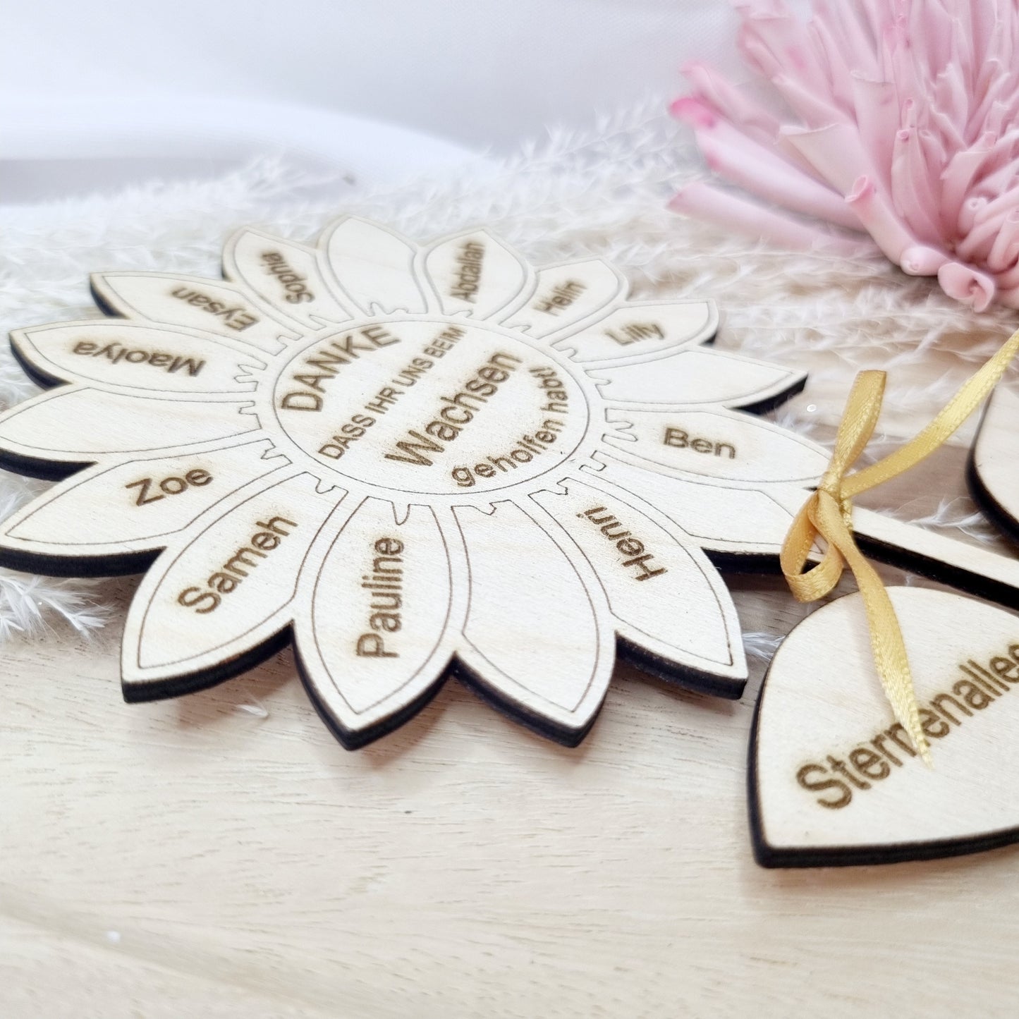 Blumenstecker Personalisiert | Blumenschild Danke | dass du MIR / UNS beim Wachsen geholfen hast | Abschiedsgeschenk Lehrer/in -Erzieher/in