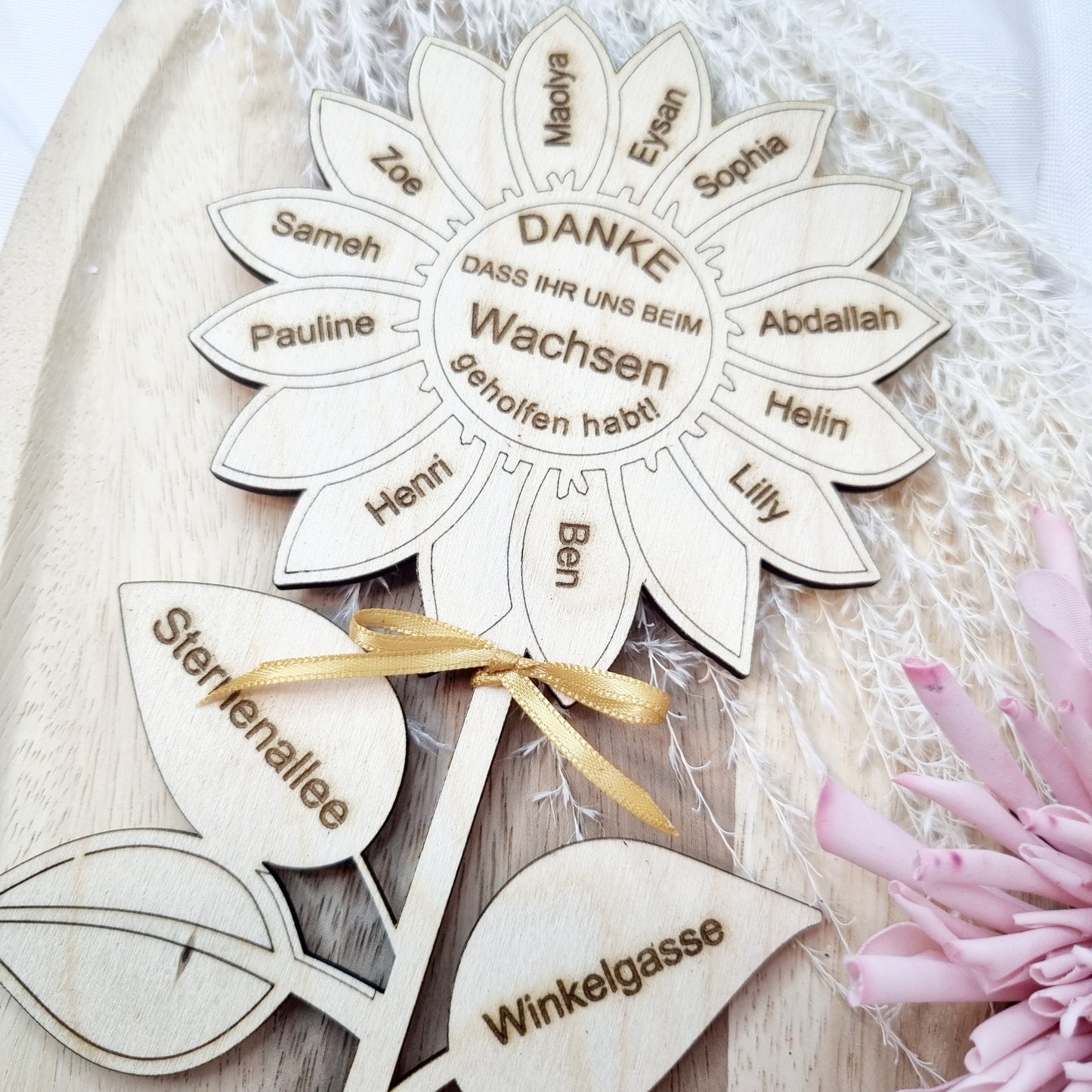 Blumenstecker Personalisiert | Blumenschild Danke | dass du MIR / UNS beim Wachsen geholfen hast | Abschiedsgeschenk Lehrer/in -Erzieher/in