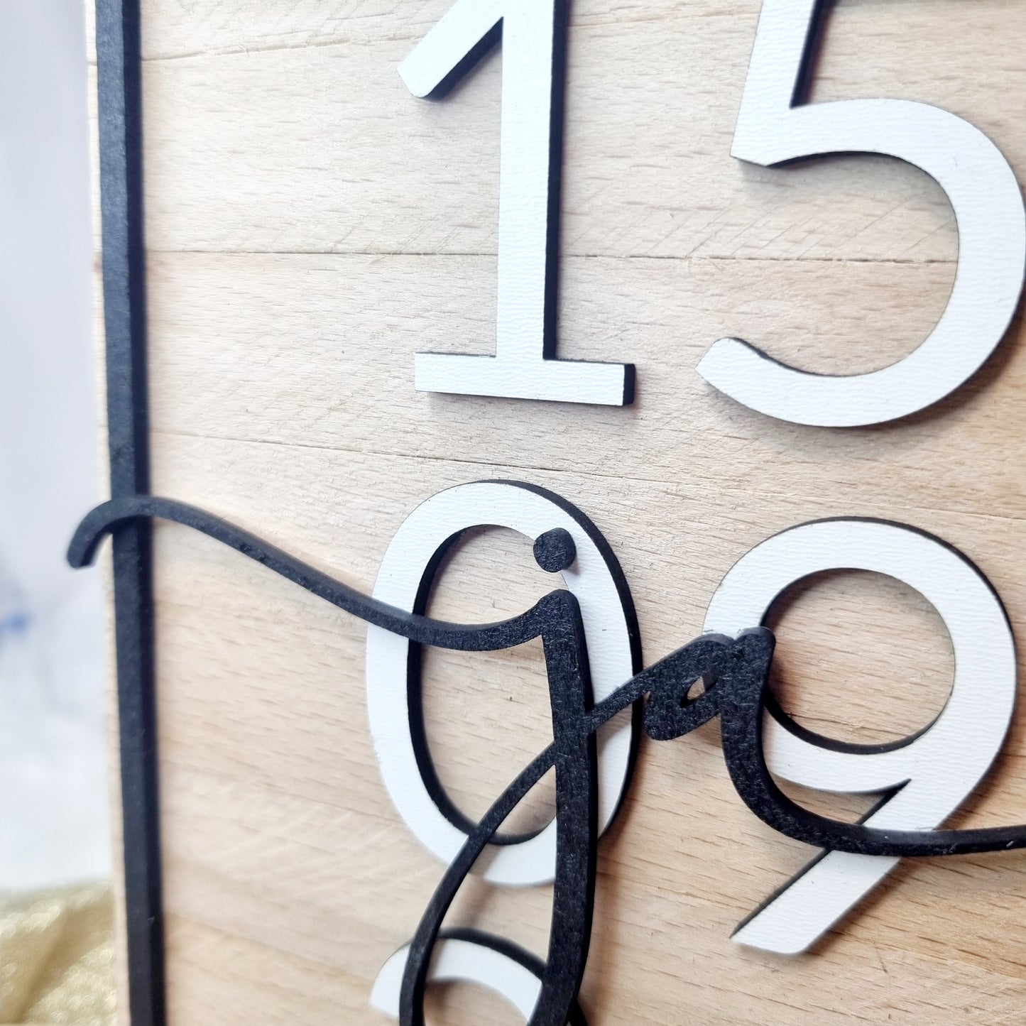 Geschenk zur Hochzeit | Holzschild | Jahrestag | Ja | Personalisiert