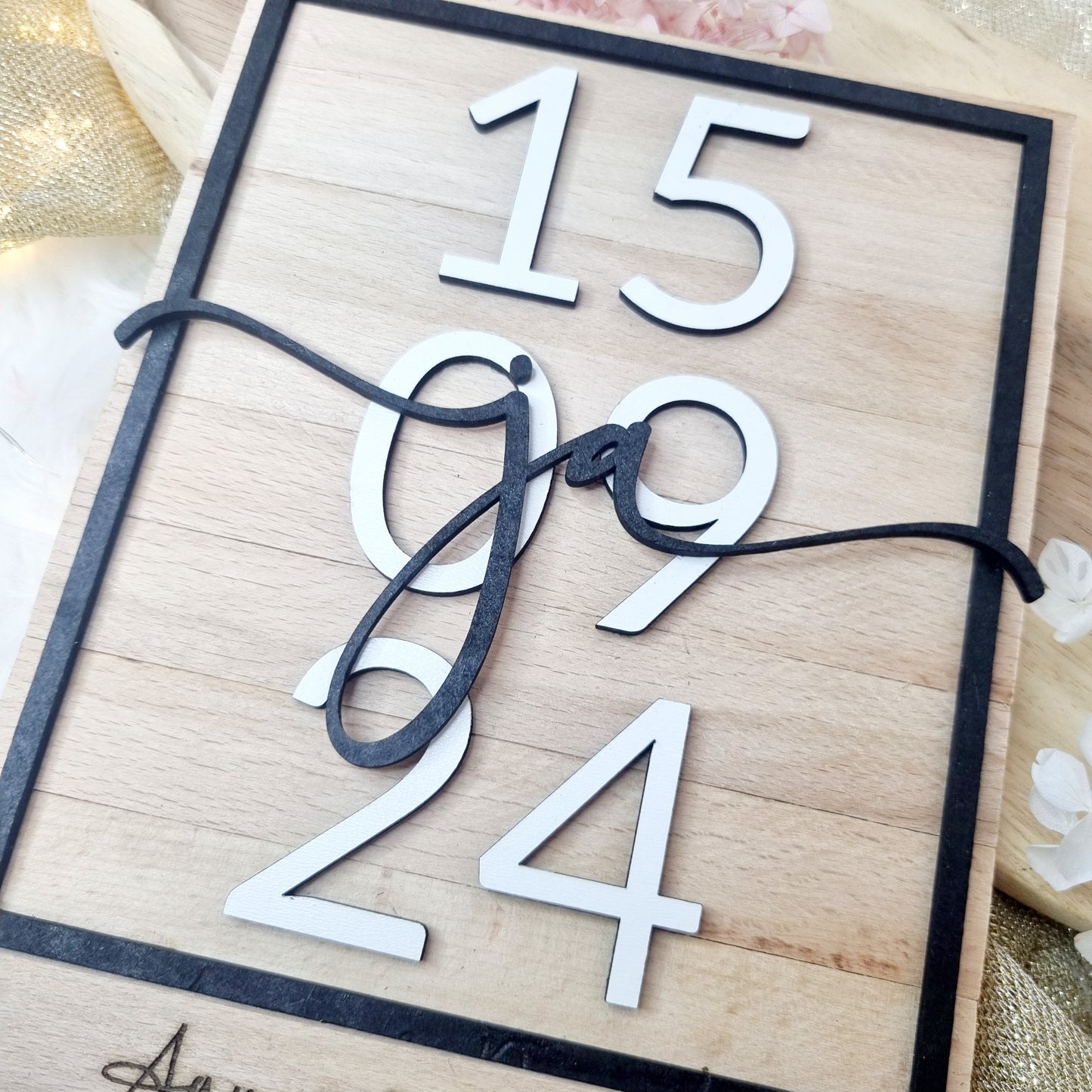 Geschenk zur Hochzeit | Holzschild | Jahrestag | Ja | Personalisiert