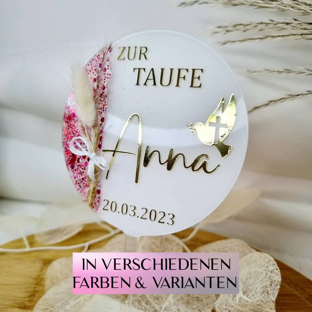 Cake Topper zur Taufe | Taube