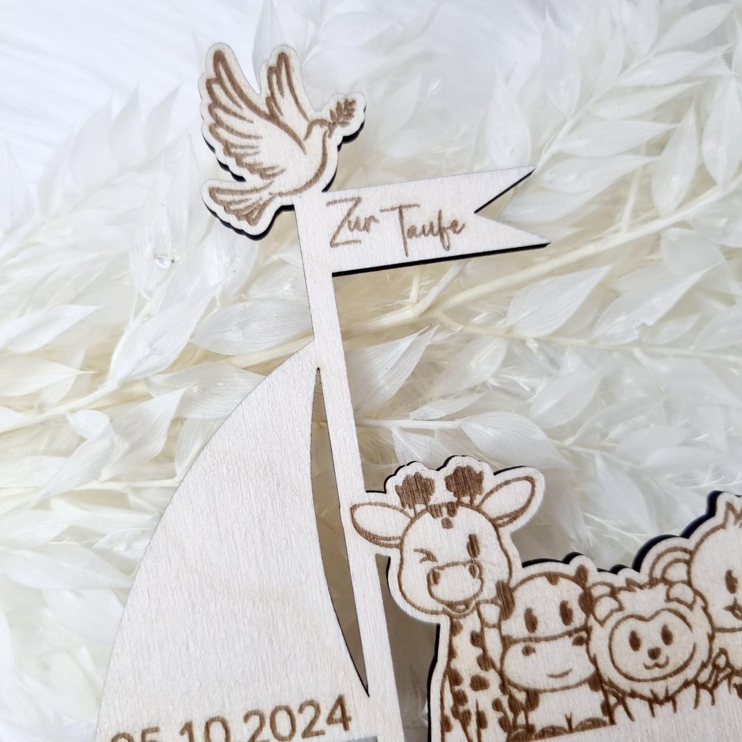 Cake-Topper für die Taufe: Arche-Design | Tortenstecker