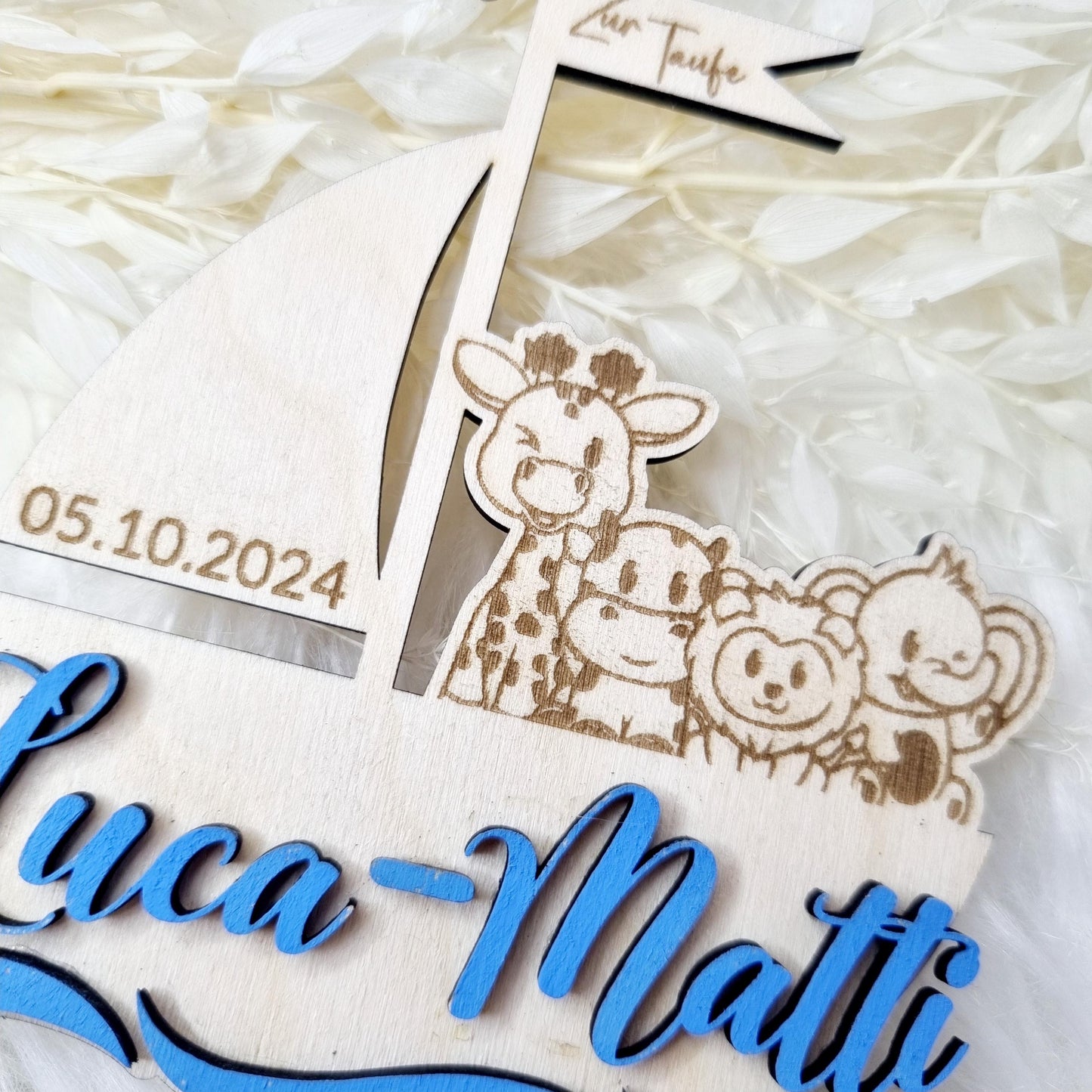 Cake-Topper für die Taufe: Arche-Design | Tortenstecker