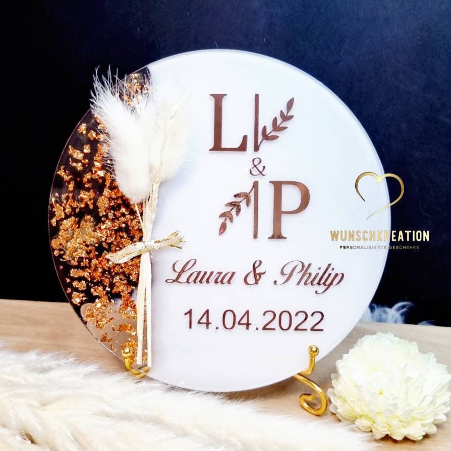 Acryl Aufsteller zur Hochzeit | Initialen