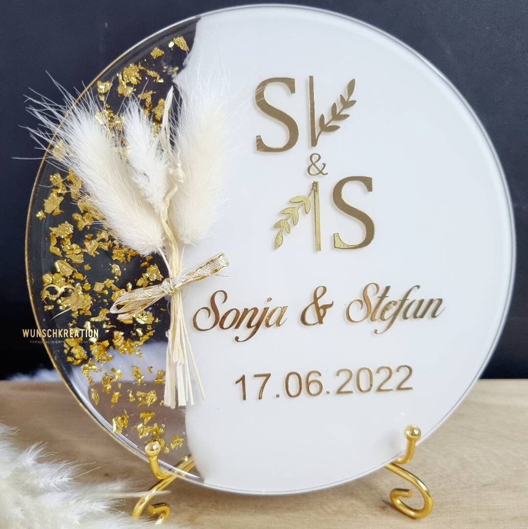 Acryl Aufsteller zur Hochzeit | Initialen