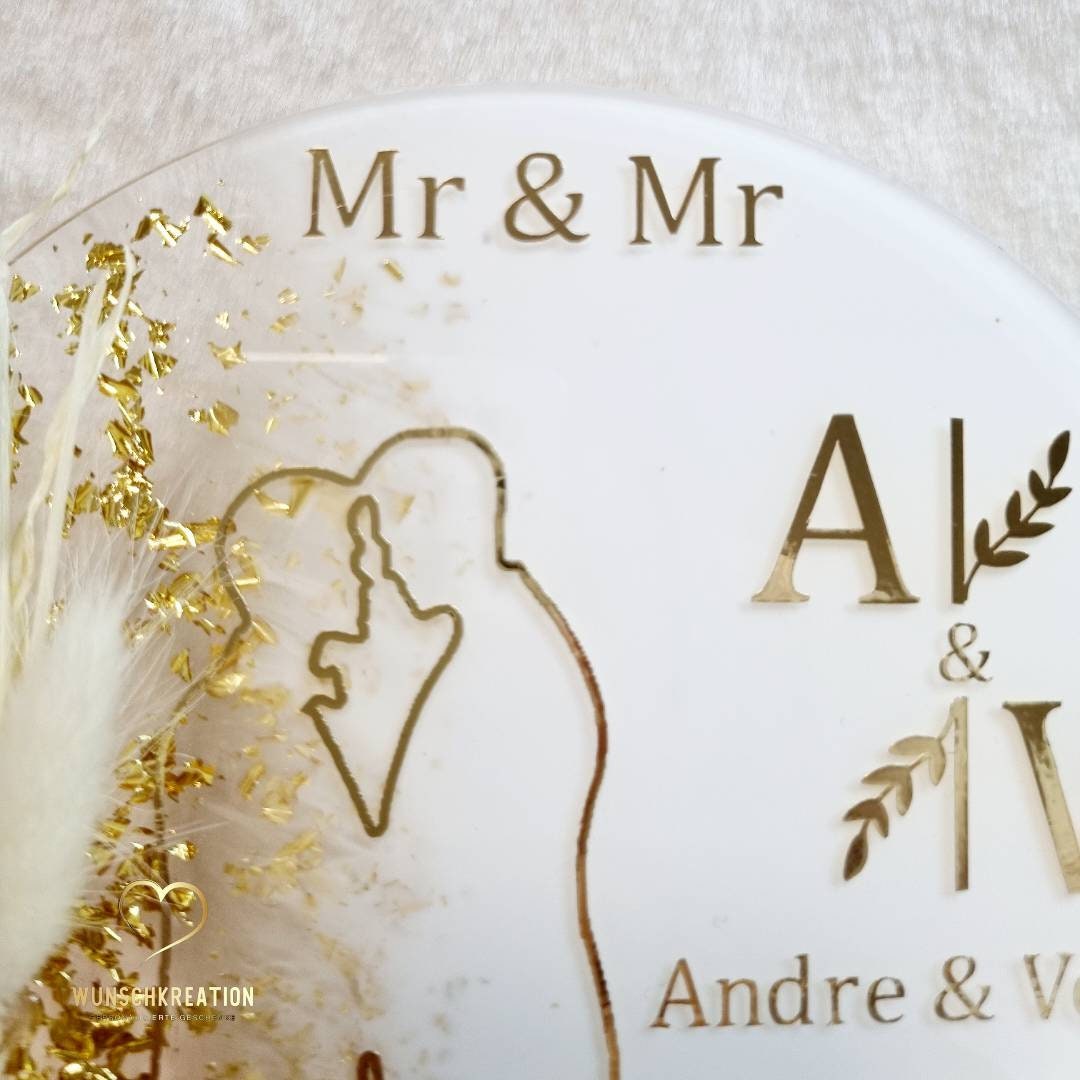 Acryl Aufsteller zur Hochzeit | Mr. & Mr. | Mrs. & Mrs.