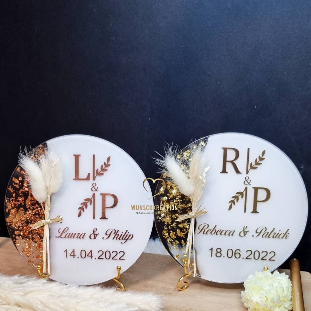 Acryl Aufsteller zur Hochzeit | Initialen