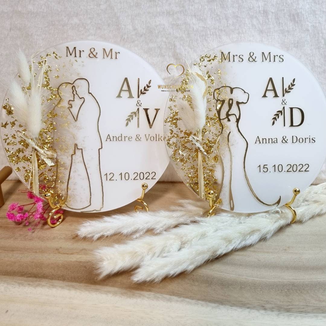 Acryl Aufsteller zur Hochzeit | Mr. & Mr. | Mrs. & Mrs.