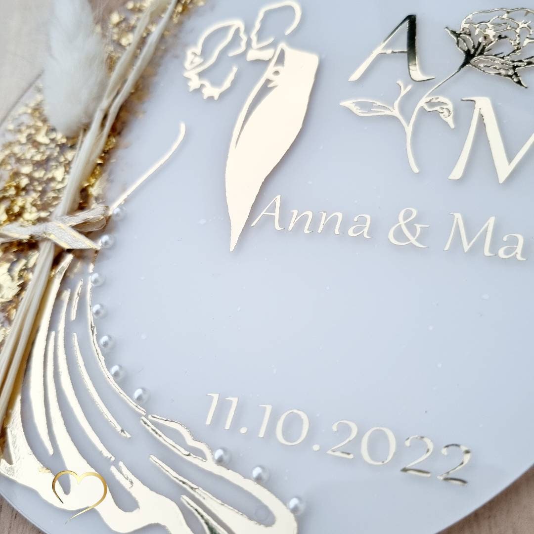 Acryl Aufsteller zur Hochzeit | Rose