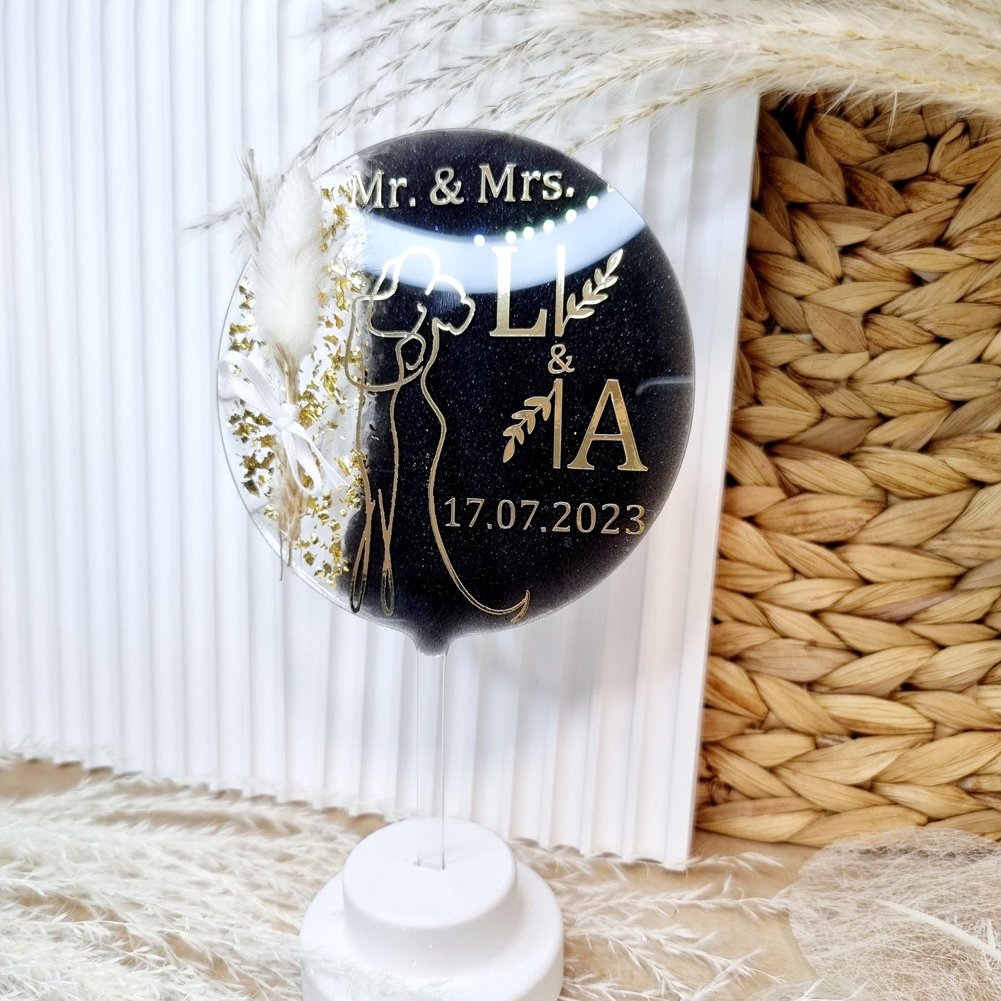 Cake Topper zur Hochzeit | Schwarz