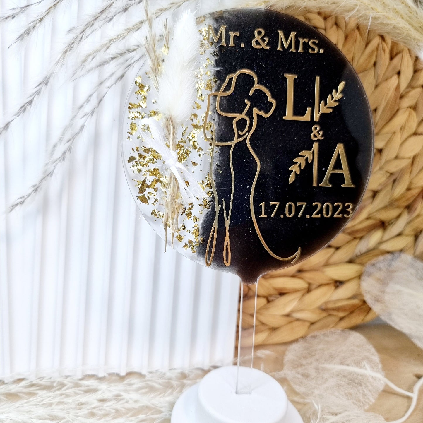 Cake Topper zur Hochzeit | Schwarz