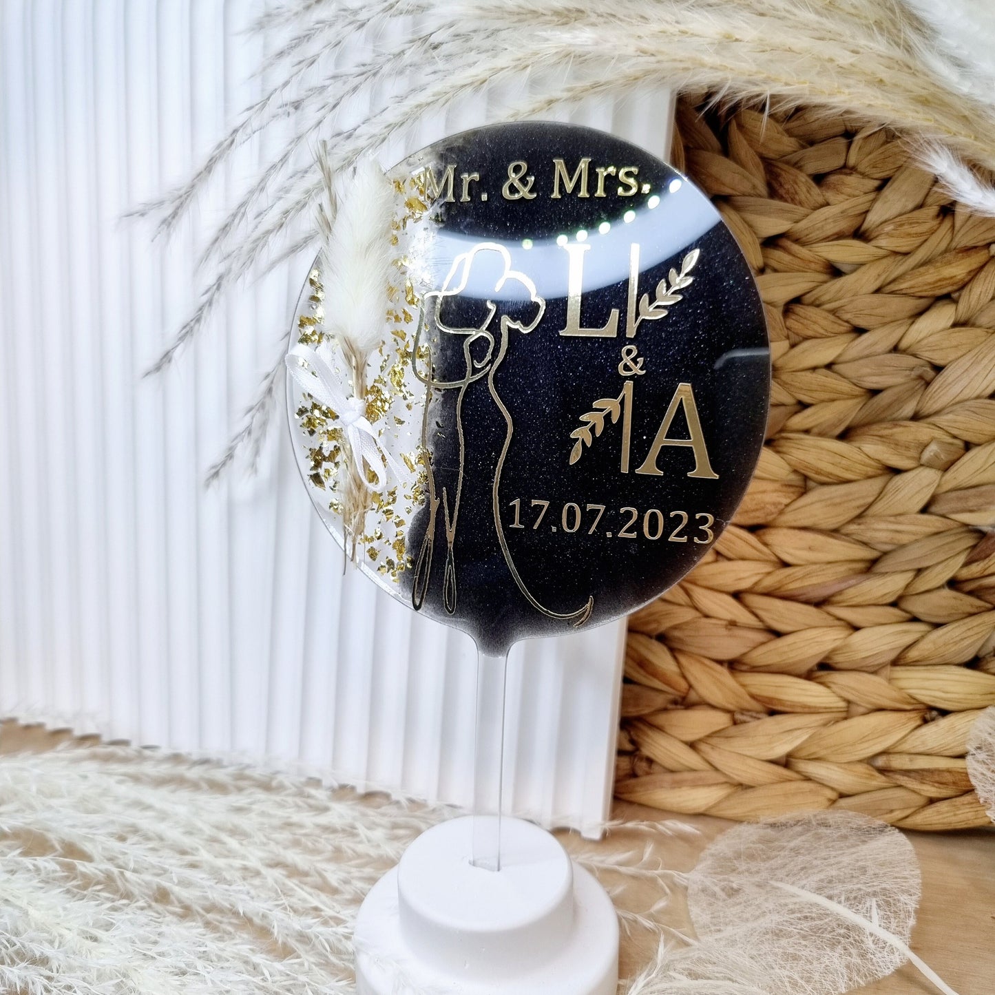 Cake Topper zur Hochzeit | Schwarz