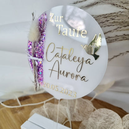Cake Topper zur Taufe | Taube