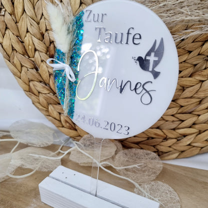 Cake Topper zur Taufe | Taube