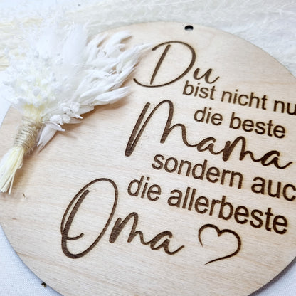 Muttertags Geschenk | Holzscheibe | Geschenk für die Oma/Mama
