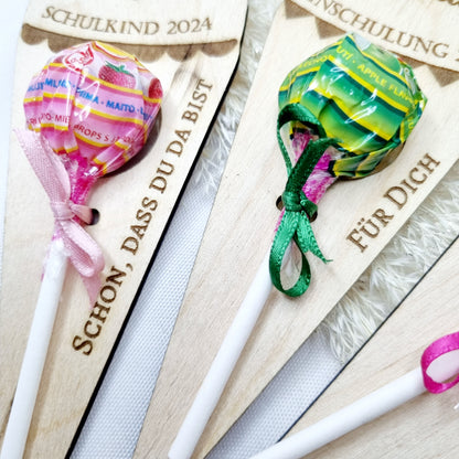Einschulung | Schultüte | Lolli Halter | Schultüte aus Holz | Gastgeschenk