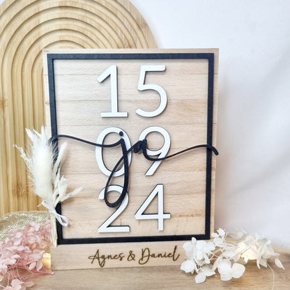 Geschenk zur Hochzeit | Holzschild | Jahrestag | Ja | Personalisiert