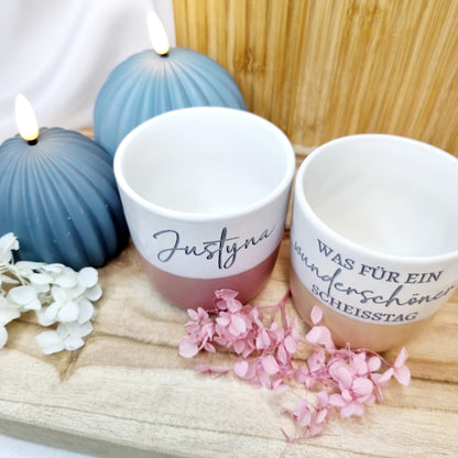 Becher | Tasse mit Spruch | Kaffeetasse | Steinguttasse  | Personalisiert