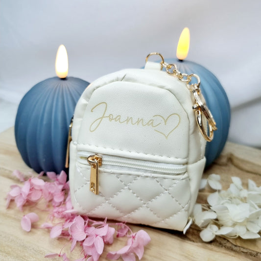 Mini-Rucksack Schlüsselanhänger aus PU-Leder