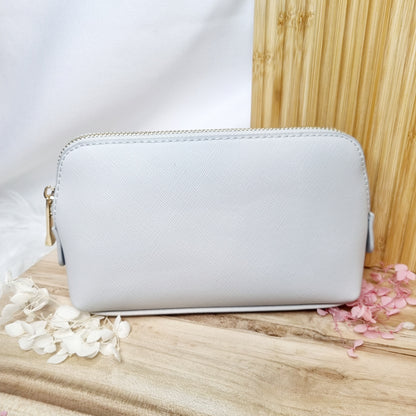 Personalisierte Kosmetiktasche aus PU-Leder – Grau