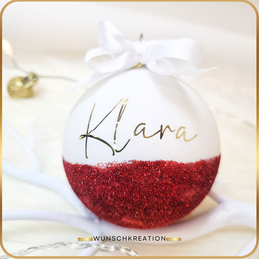 Glitzer mit Name, Personalisierte Kugel, Gold