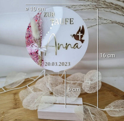 Cake Topper zur Taufe | Taube