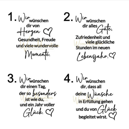 Geschenk zum Geburtstag | Personalisierte Holzdekoration mit Gravur