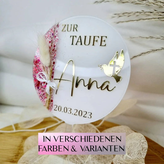 Cake Topper zur Taufe | Taube