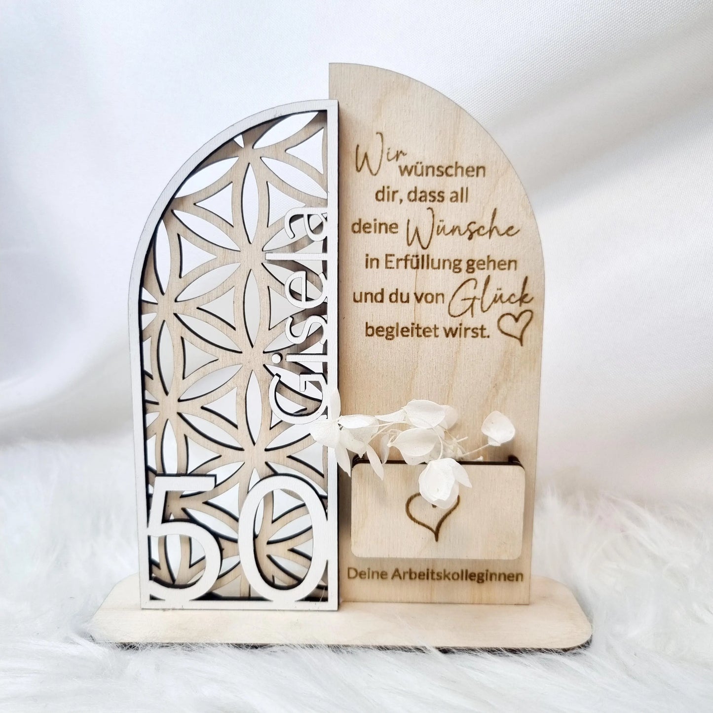 Personalisierte Holzdekoration | Lebensblume | Geldgeschenk | Geburtstag | Jubiläum