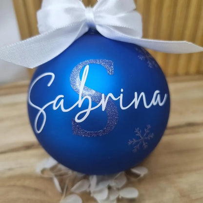 Personalisierte Weihnachtskugeln aus Glas – Matt | Mit Namen, Pfote oder Motiv | Christbaumkugel 8 cm