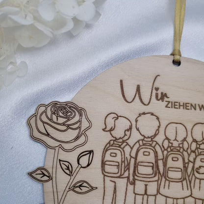 Personalisiertes Abschiedsgeschenk Holzschild – Für Krippe, Kindergarten oder Grundschule – Mit Namen & Herzen – Erzieherin – Lehrerin