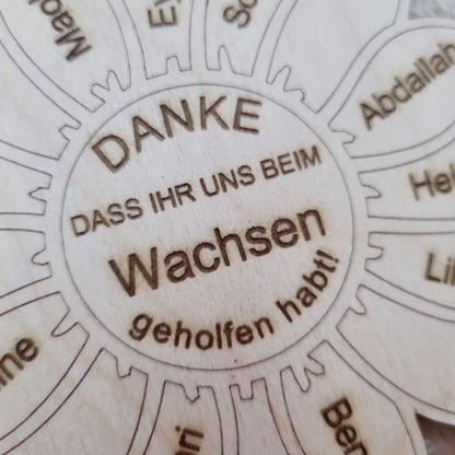 Blumenstecker Personalisiert | Blumenschild Danke | dass du MIR / UNS beim Wachsen geholfen hast | Abschiedsgeschenk Lehrer/in -Erzieher/in
