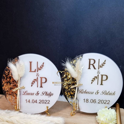 Acryl Aufsteller zur Hochzeit | Initialen