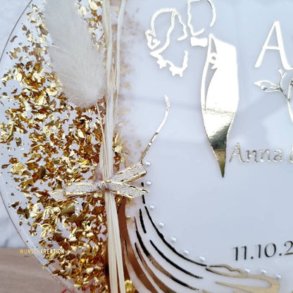 Acryl Aufsteller zur Hochzeit | Rose