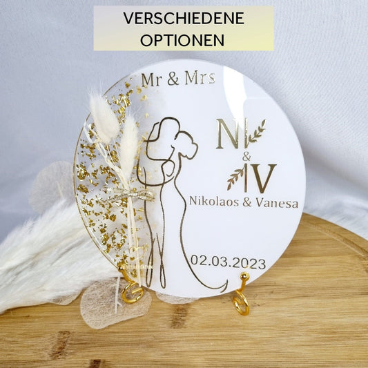 Acryl Aufsteller zur Hochzeit | Line Art