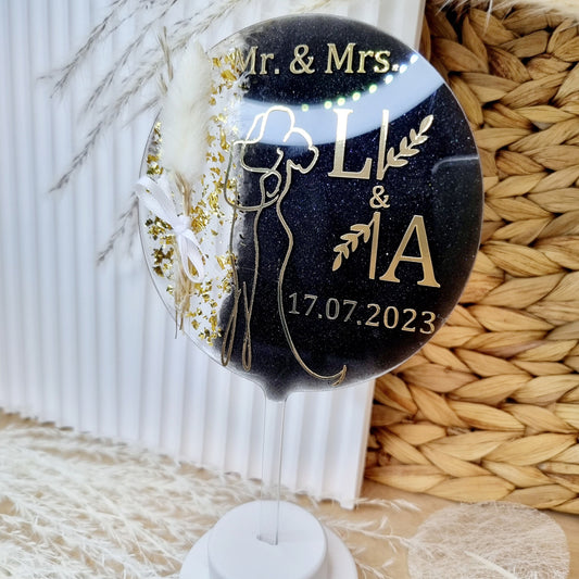 Cake Topper zur Hochzeit | Schwarz
